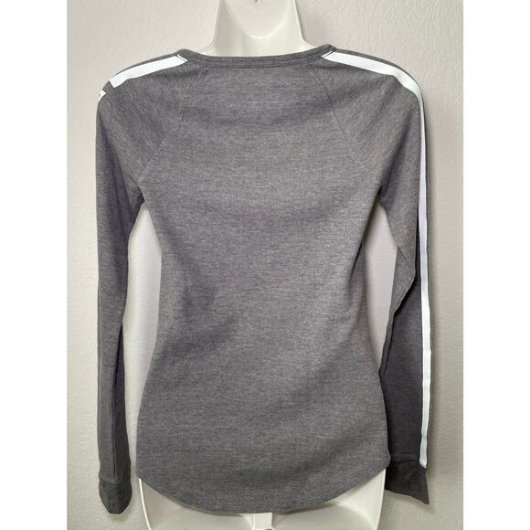 Victoria's Secret Pink Gray Sleep Shirt Waffle Style Long Sleeve Dog Logo SM - Picture 3 of 6